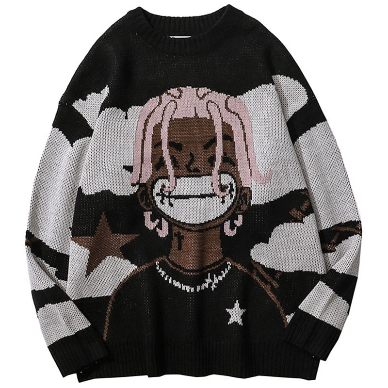 Vintage Cartoon Anime Knitted Sweater