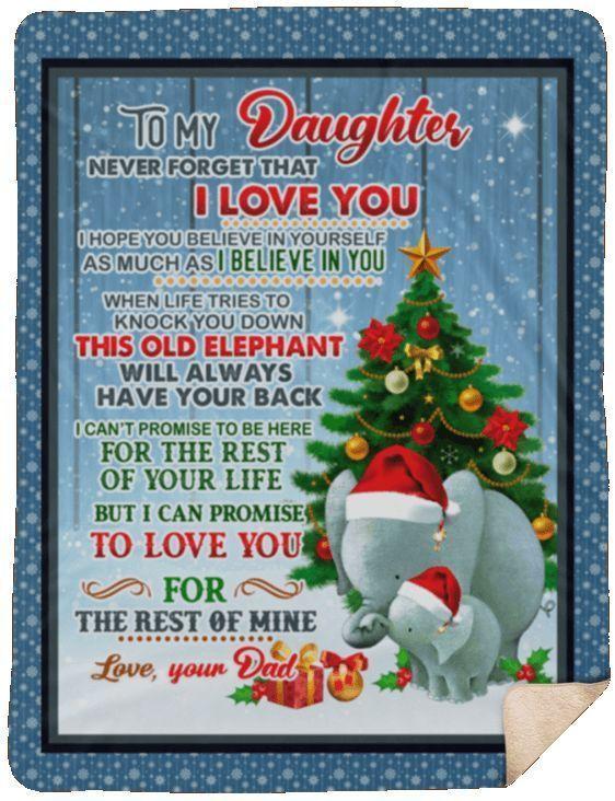 Personalized Christmas Elephant To My Daughter From Dad I Believe In You Fleece Blanket Great Customized Gifts For Birthday Christmas Thanksgiving Perfect Gifts For Elephant Lover