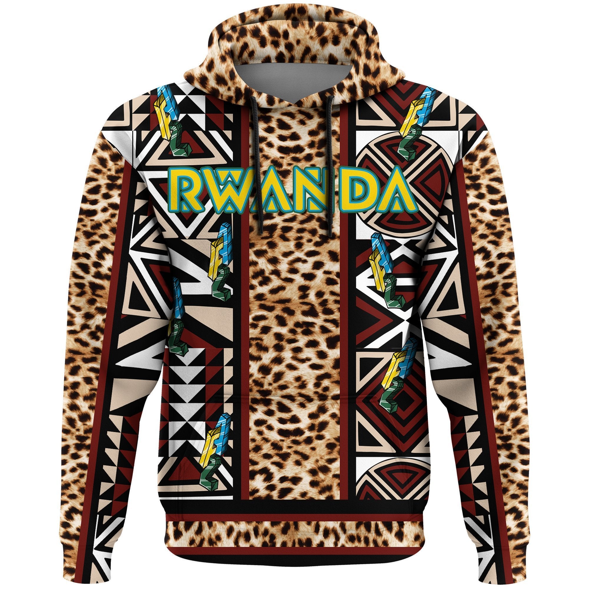 Greek Life Hoodie – Rwanda Imigongo Leopard King Pullover