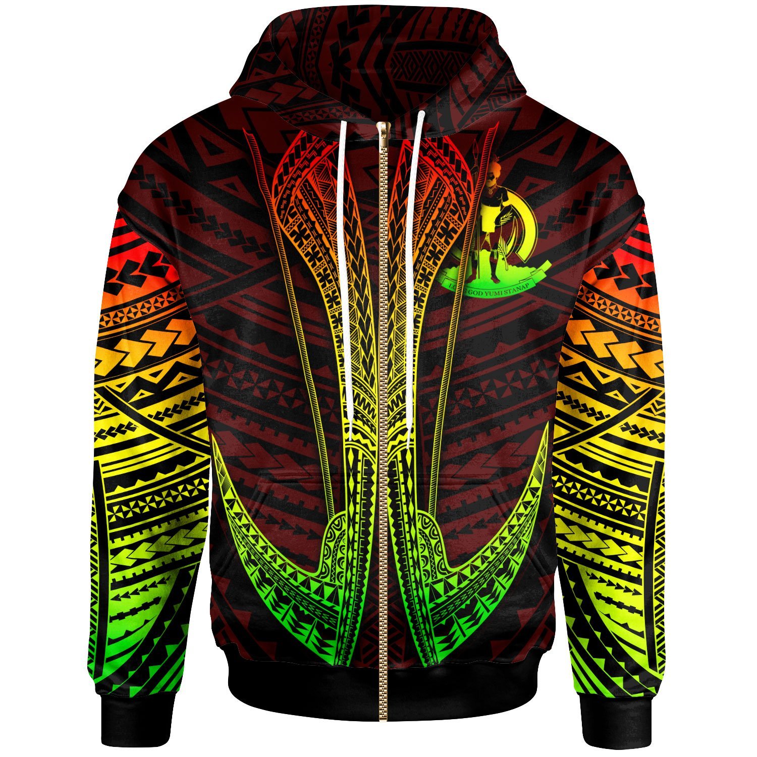 Vanuatu – Custom Personalised Zip Hoodie – Fish Hook – BN20