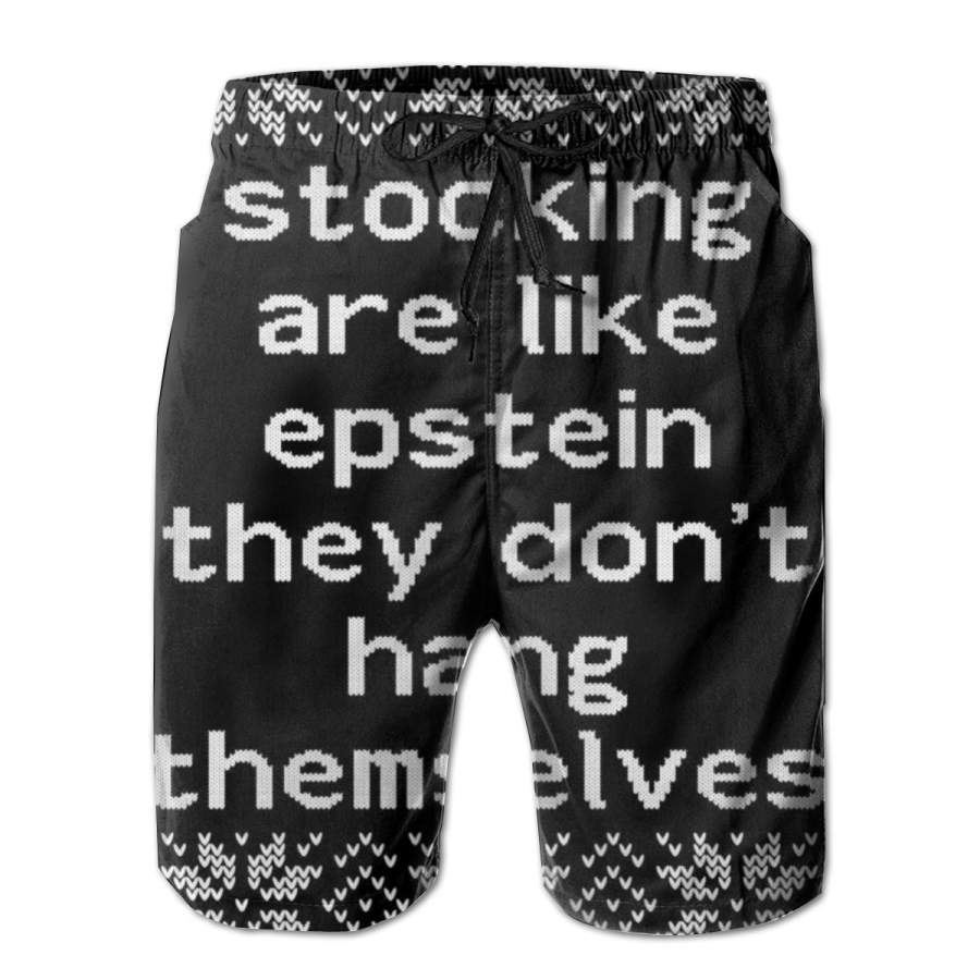 2 Pack Hung Like Epstein Funny Ugly Christmas Poster Men Swim Trunks Drawstring Elastic Waist Quick Dry Beach Shorts with Mesh Lining Swimwear Bathing Suits