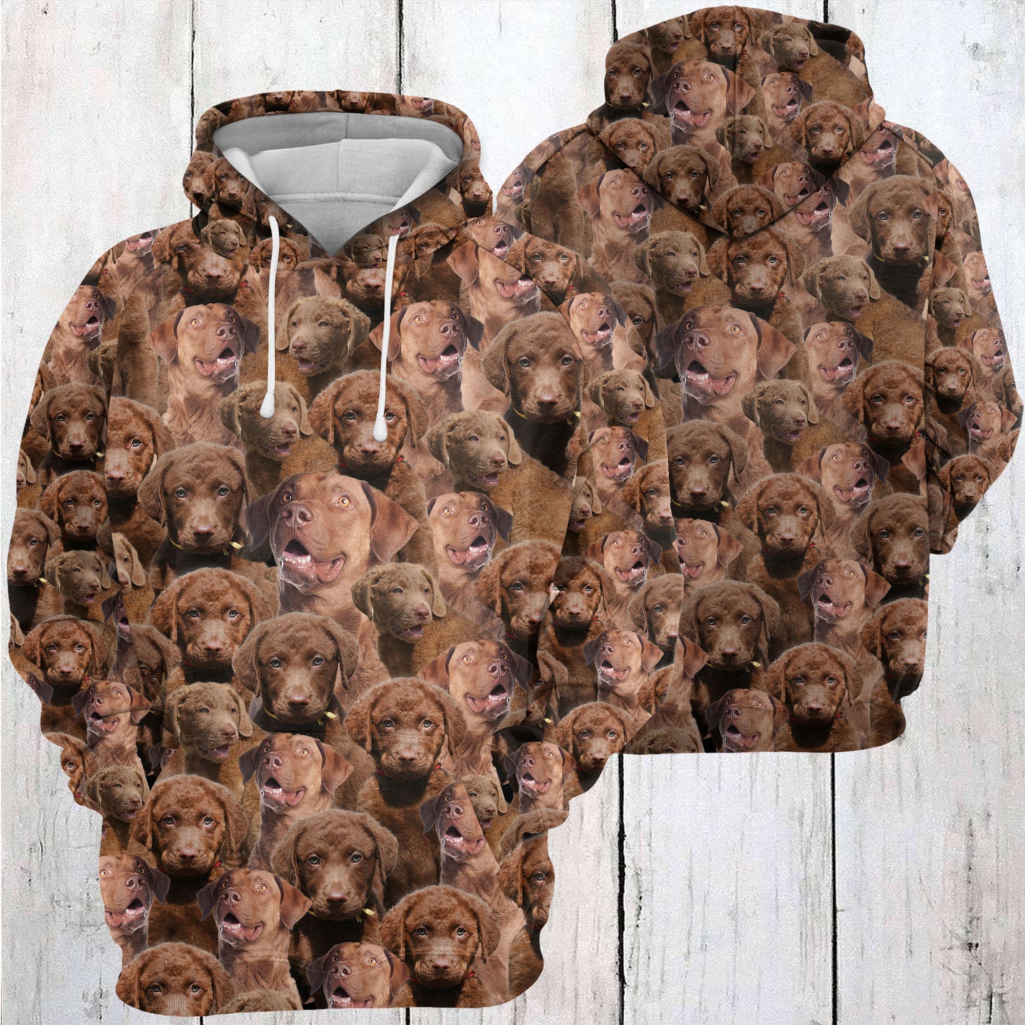 Chesapeake Bay Retriever Awesome D254 – All Over Print Unisex Hoodie Unisex Womens & Mens, Couples Matching, Friends, Funny Family Ugly Christmas Holiday Sweater Gifts (Plus Size Available)