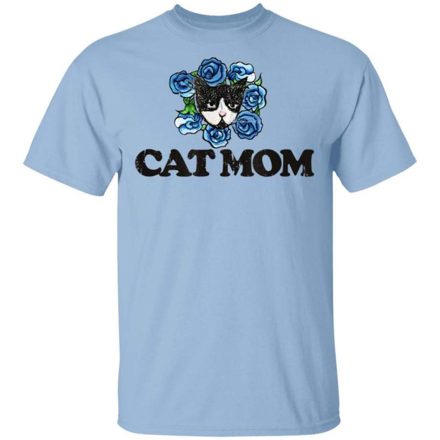 Vintage Cat Mom Tuxedo Cat cute cat art cat people gifts T Shirt