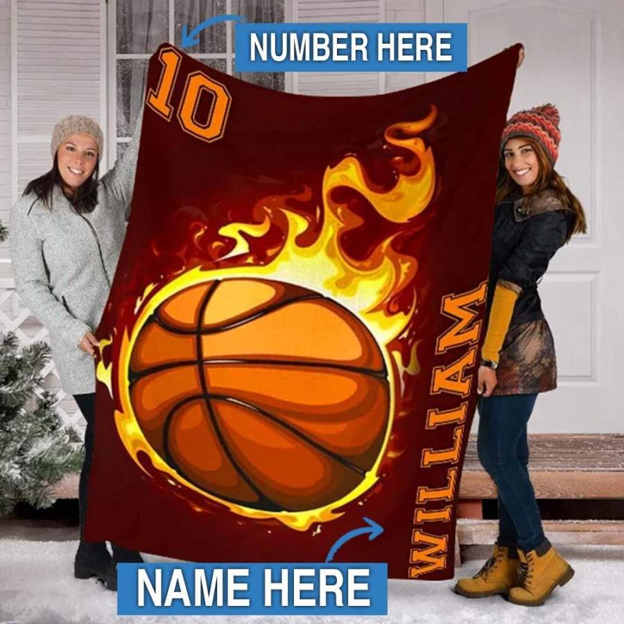 Custom Blankets Basketball Personalized Blanket 1 – Fleece Blanket – Personalized Blankets