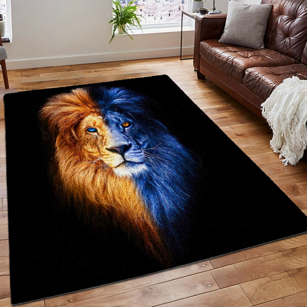 Lion Printing Floor Mat Carpet, Lion Rug, Gifts For Lion