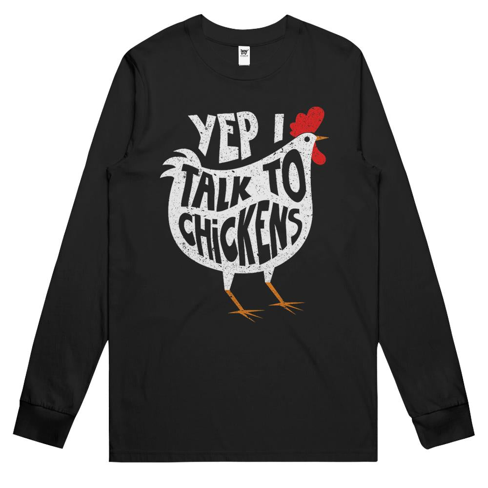 Yep I Talk To Chickens Shirt Cute Chicken Buffs Tee Gift Long Sleeve T Shirts