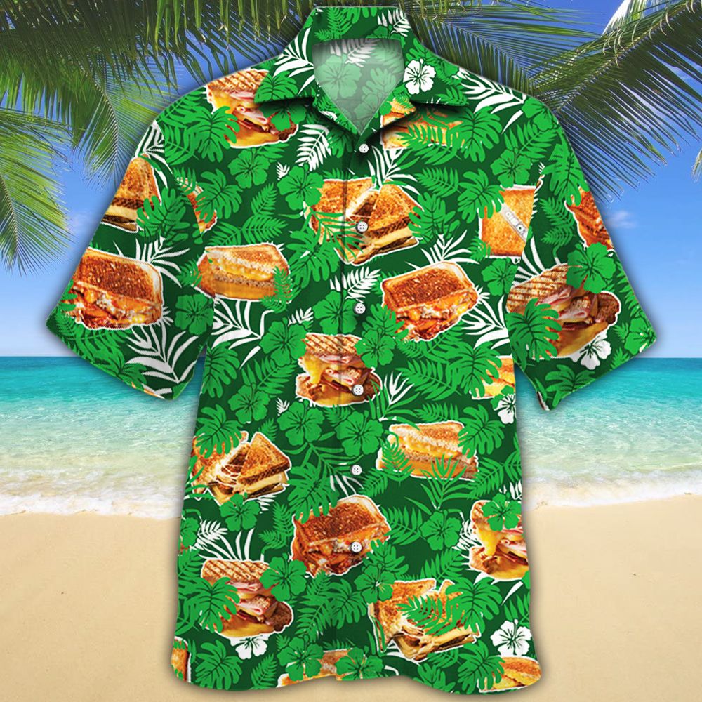 Grilled Cheese Lovers Green Floral Hawaii Shirt Ha70554