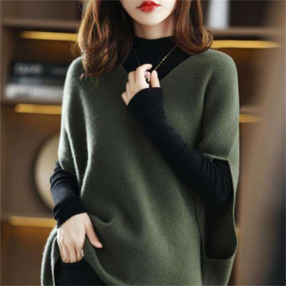 Women’s Knitted Vest Warm Autumn Loose Long Sleeveless Sweater Thick Vintage Winter Black Green Korean Knit Hot Sale Vest Fall alx