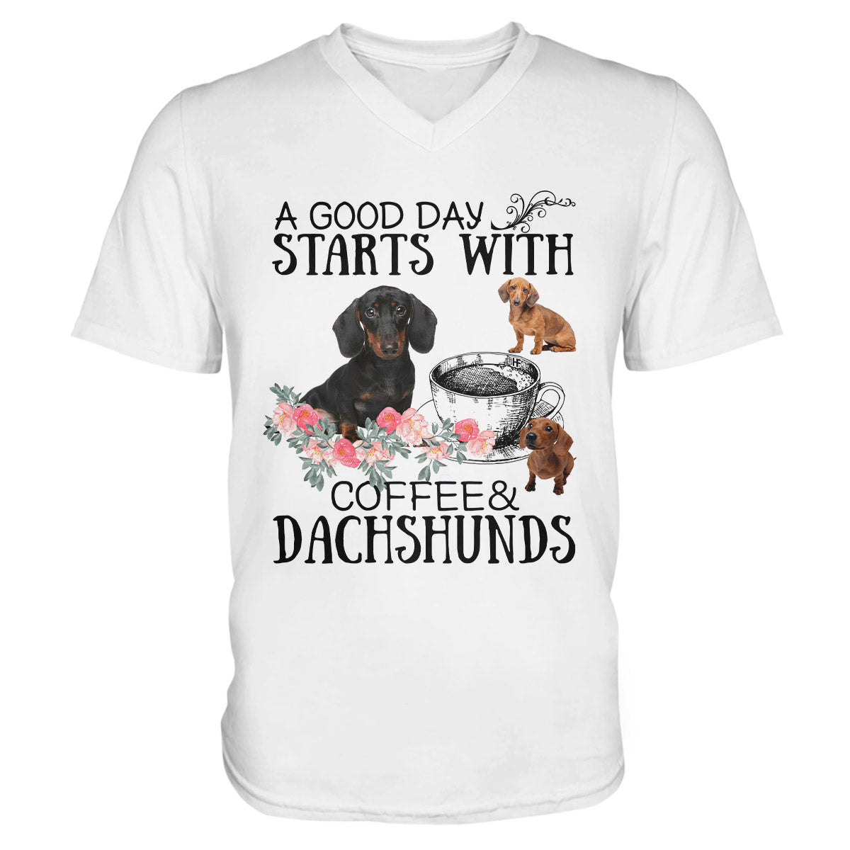 Dachshund Lovers Shirt 12 Ez01 1009 Men V-Neck T-Shirt