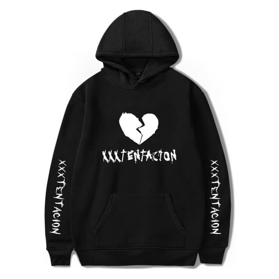 XXXTentacion Hoodies – Solid Color Popular Rapper XXXTentacion Heartbreak Icon Super Cool Hoodie