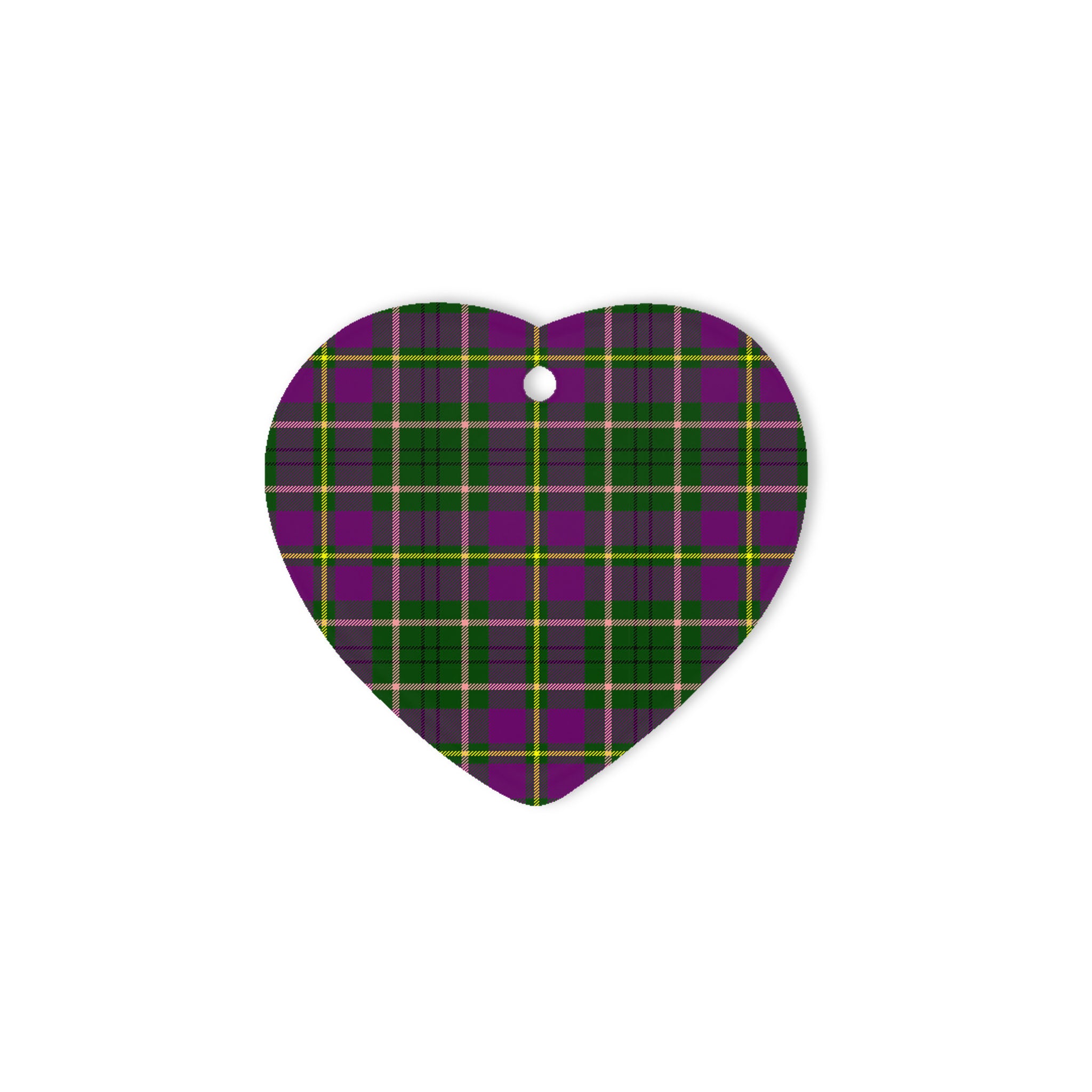 Taylor Tartan Heart Ornaments, Christmas Tree Ornament, Plaid Christmas Ornaments, Ceramic Heart Christmas Tree Decoration