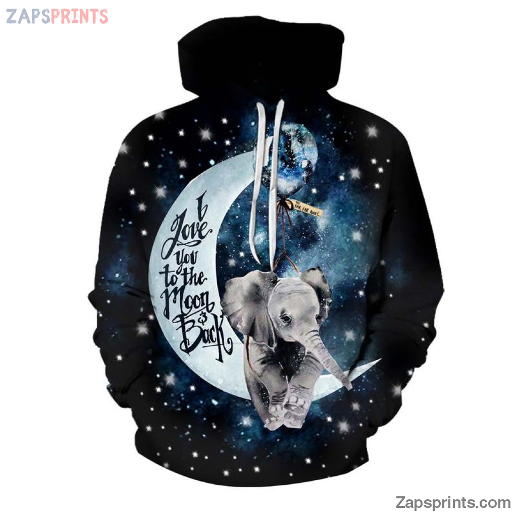 Baby Elephant 3D Full Printing Hoodie