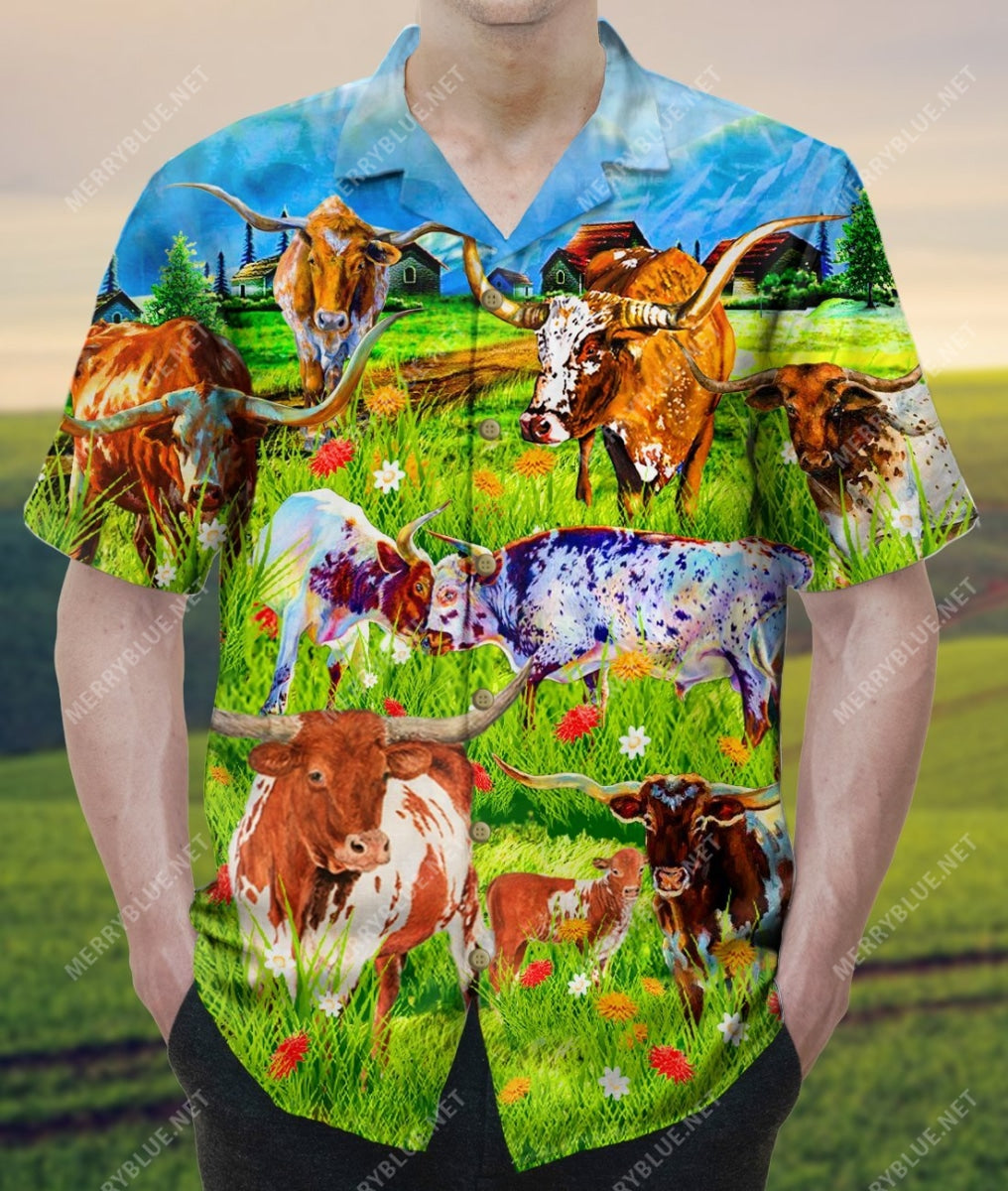 Texas Longhorn That Place Forever In Your Heart No Matter Where You Live Unisex Hawaii Shirt Ha27064