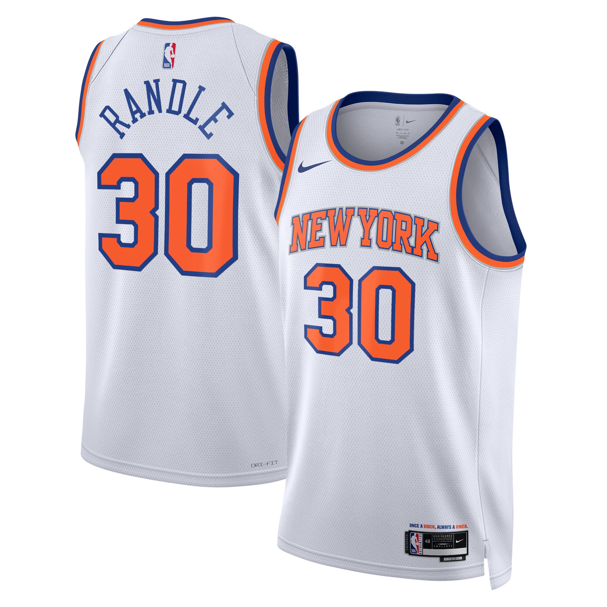 New York Knicks Association Edition Swingman Jersey – White – Julius Randle – Unisex