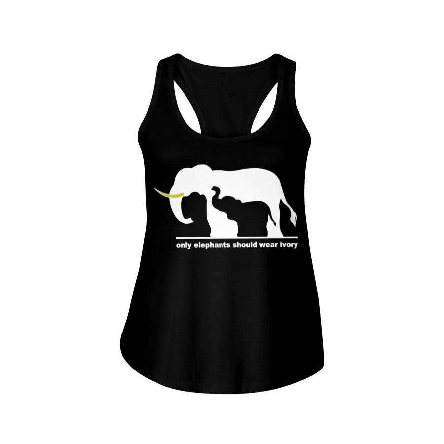 Only Elephants Should Wear Ivory Save Elephants Ladies Flowy Tank