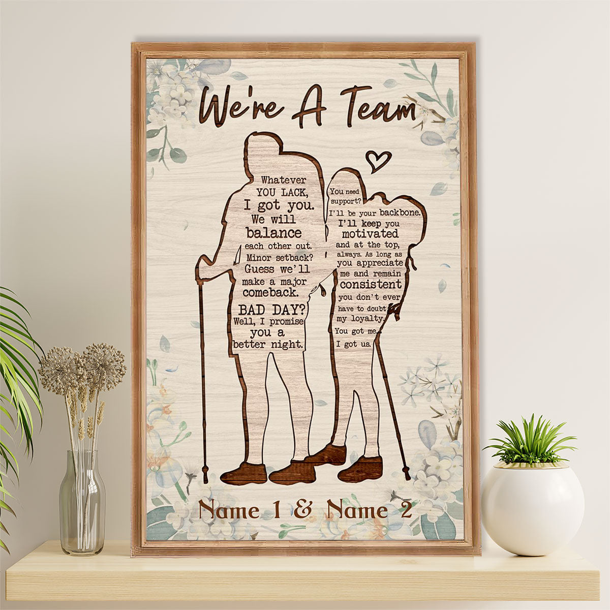 Camping Canvas | Personalized Couple Name – We’Re A Team | Wall Art Gift For Campers
