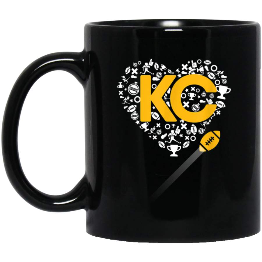 I Love Kansas City Football Mug Heart KC Mug