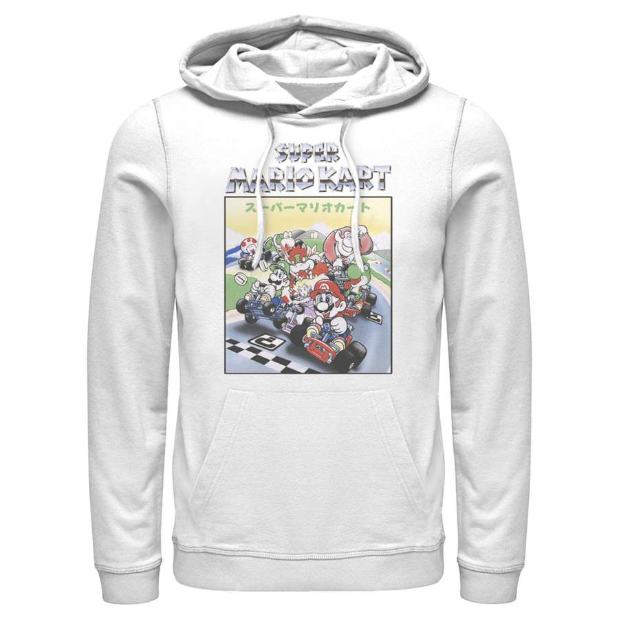 Nintendo Men’s Mario Kart Retro Collage  Lightweight Hoodie