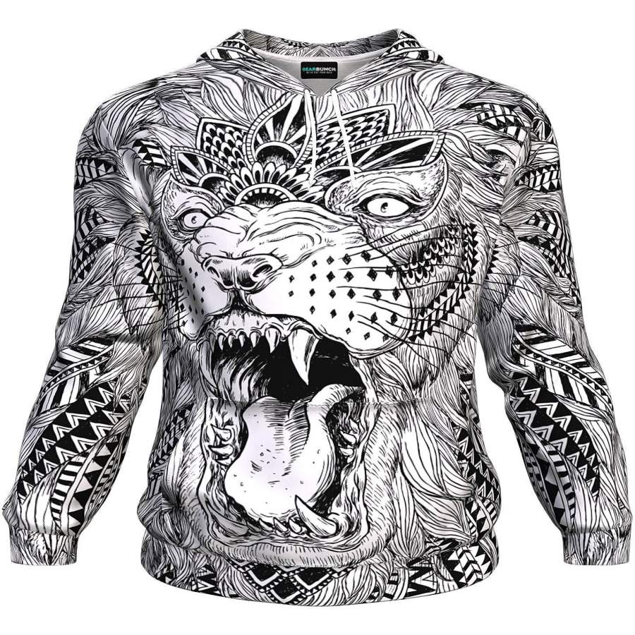 Zentangle Lion Unisex Hoodie