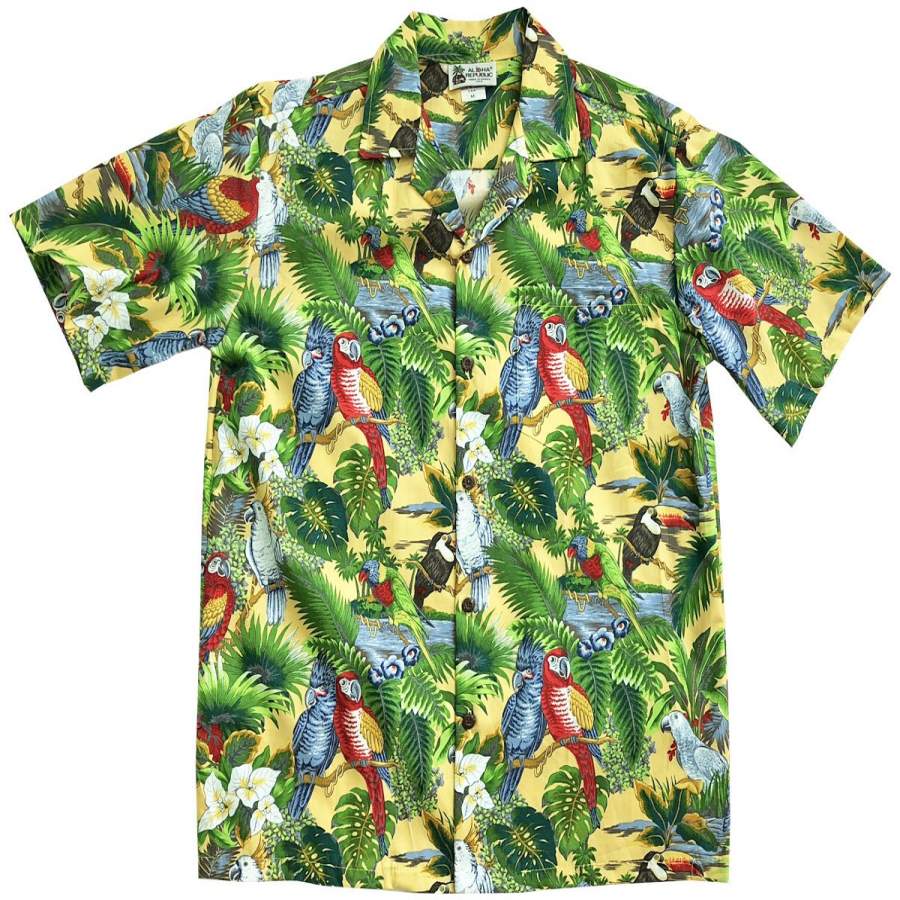 Parrot Domain Yellow Hawaii Shirt Ha55757