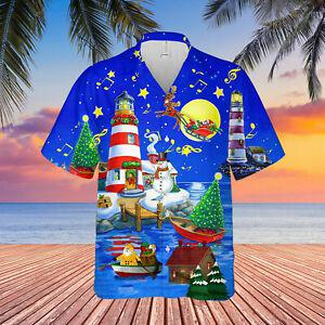 Christmas Lighthouse Hawaii Shirt For Men And Women Ha30950