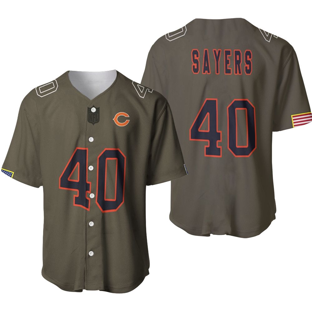 Chicago Bears Gale Sayers #40 Great Player NFL Salute To Service Retired Player Limited Olive Jersey Style Gift For Bears Fans Baseball Jersey