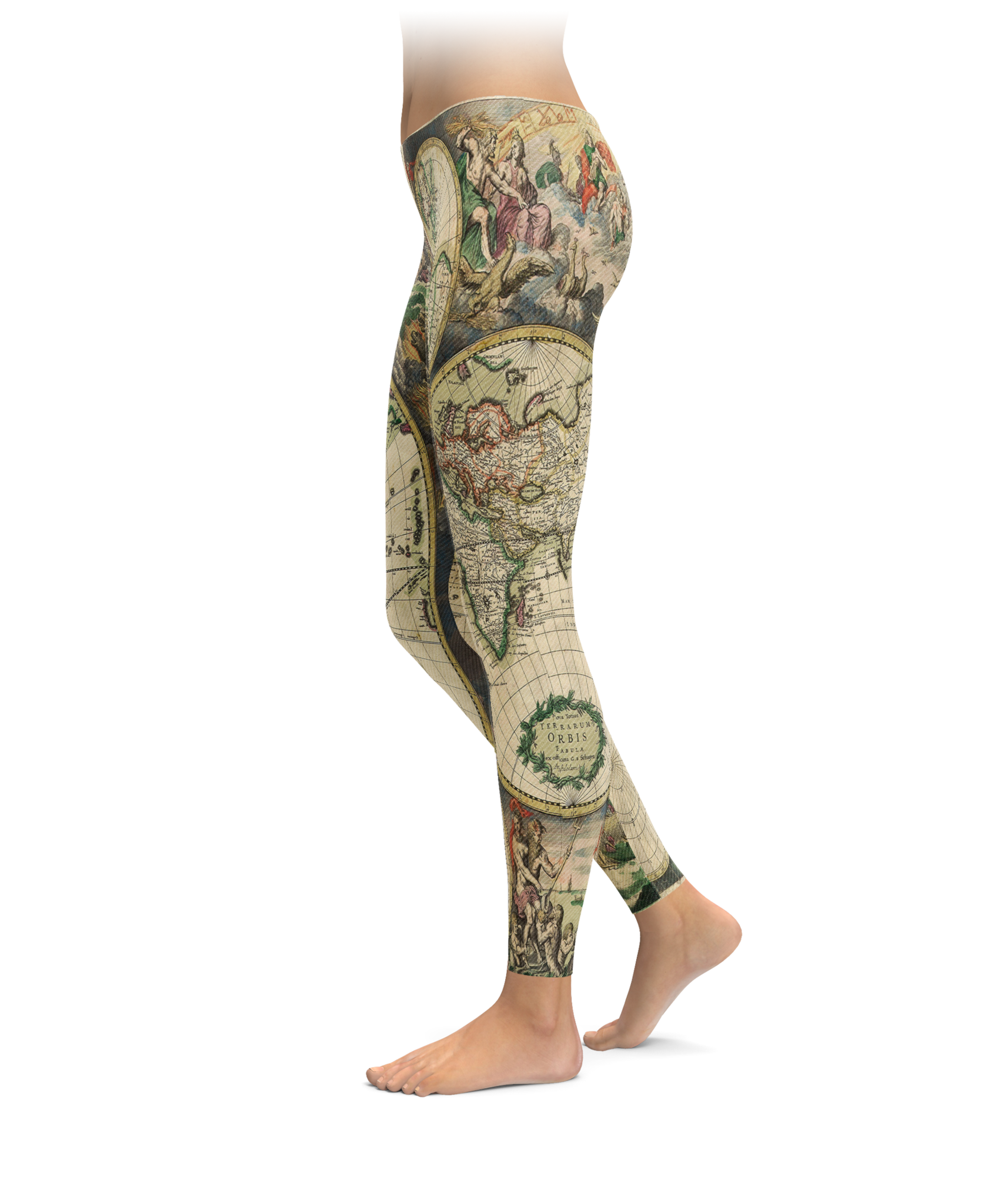 Vintage World Map Leggings