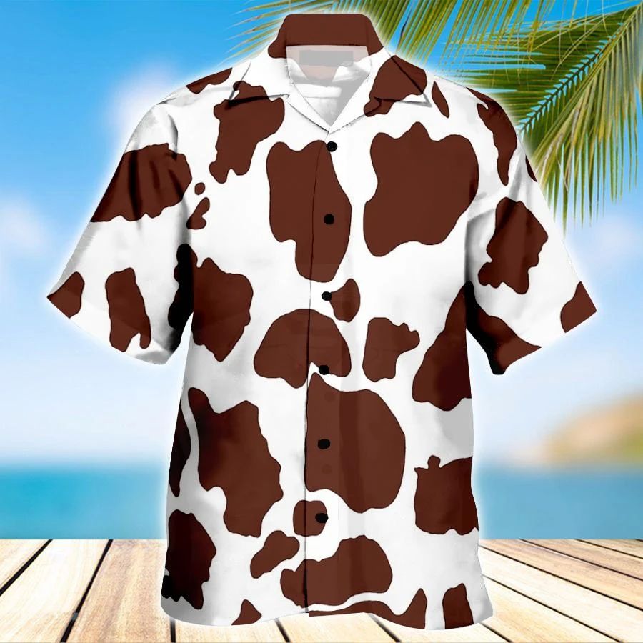 Cattle Hawaiian Shirt Brown Ocean White 1 Ha32698