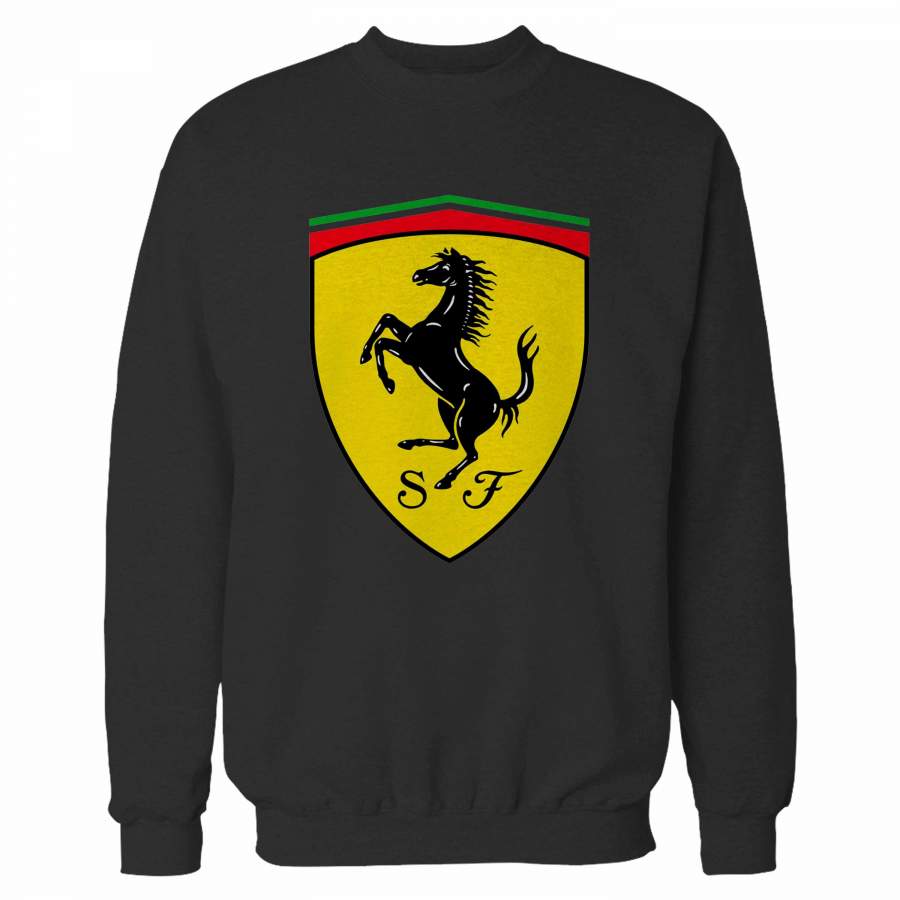 Ferrari Black Prancing Horse Shield Logo Sweatshirt