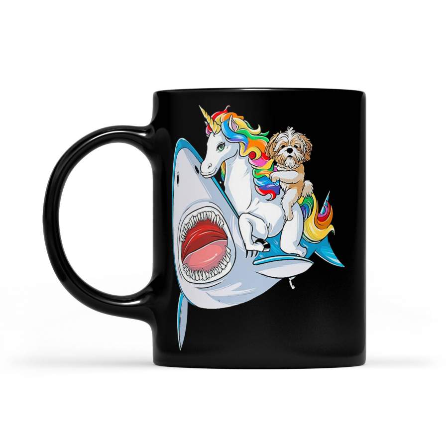 Shih Tzu Shark Unicorn Friends – Black Mug