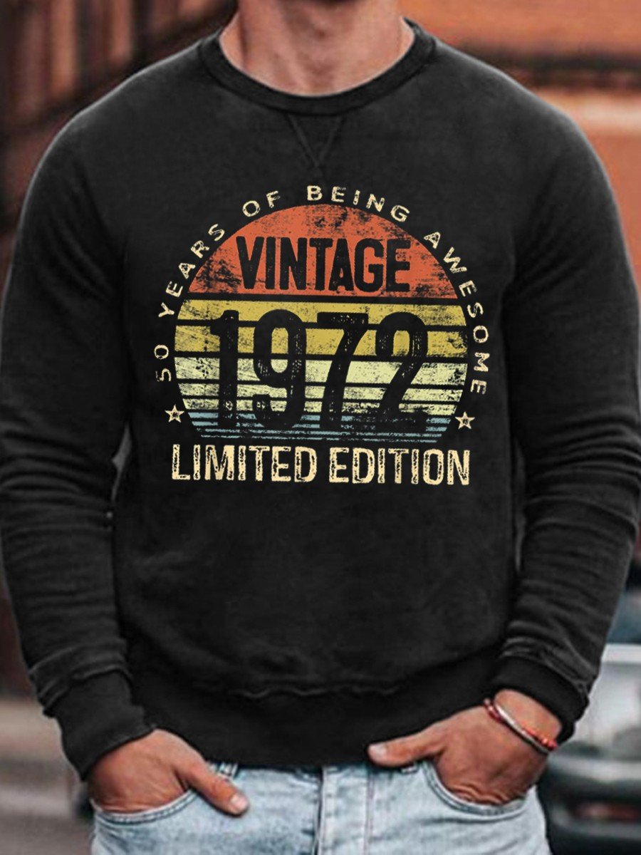 Men’S 50 Year Old Gifts Vintage 1972 Limited Edition 50Th Birthday Sweatshirts
