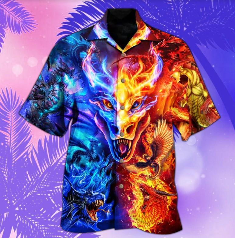 Dragon Fire And Water Hawaii Shirt For Men Women Ha66719