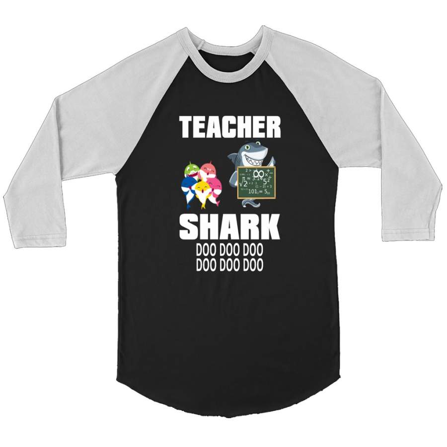 Teacher Shark Doo Doo Doo – Canvas 3/4 Raglan Shirt