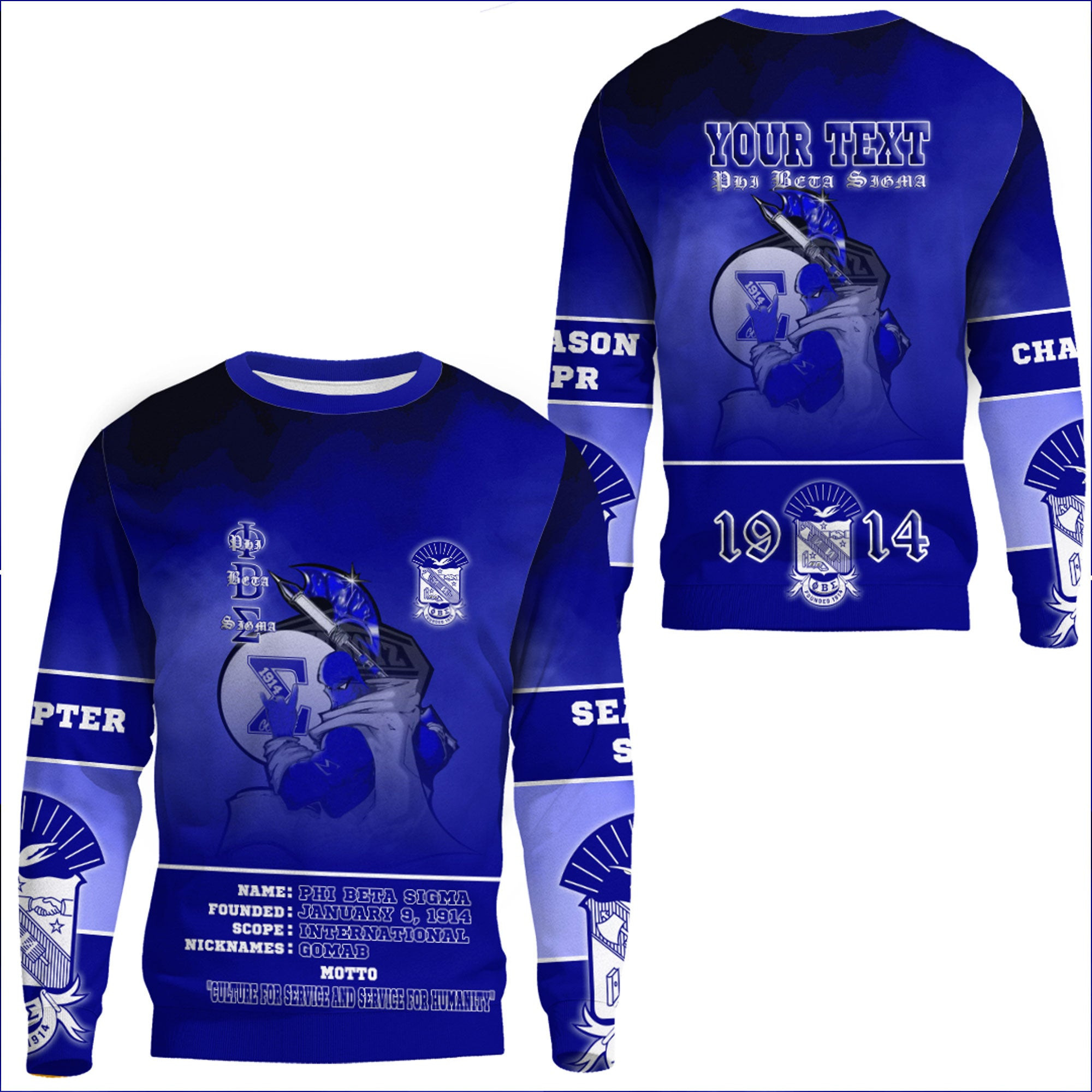 Africazone Clothing – Phi Beta Sigma Motto Sweatshirts A35