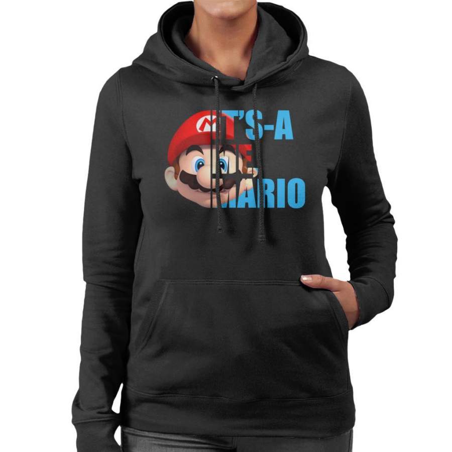 Super Mario Half Head Text Women’s Hooded Sweatshirt