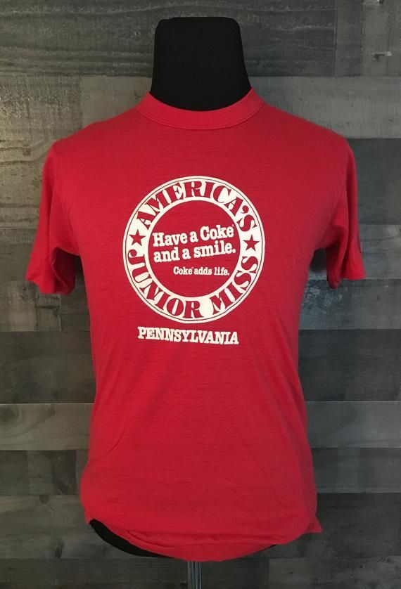 Vintage 1980S Have A Coke And Smile Coca Cola Pennsylvania 80S Red Vintage Coke Soda Shirt