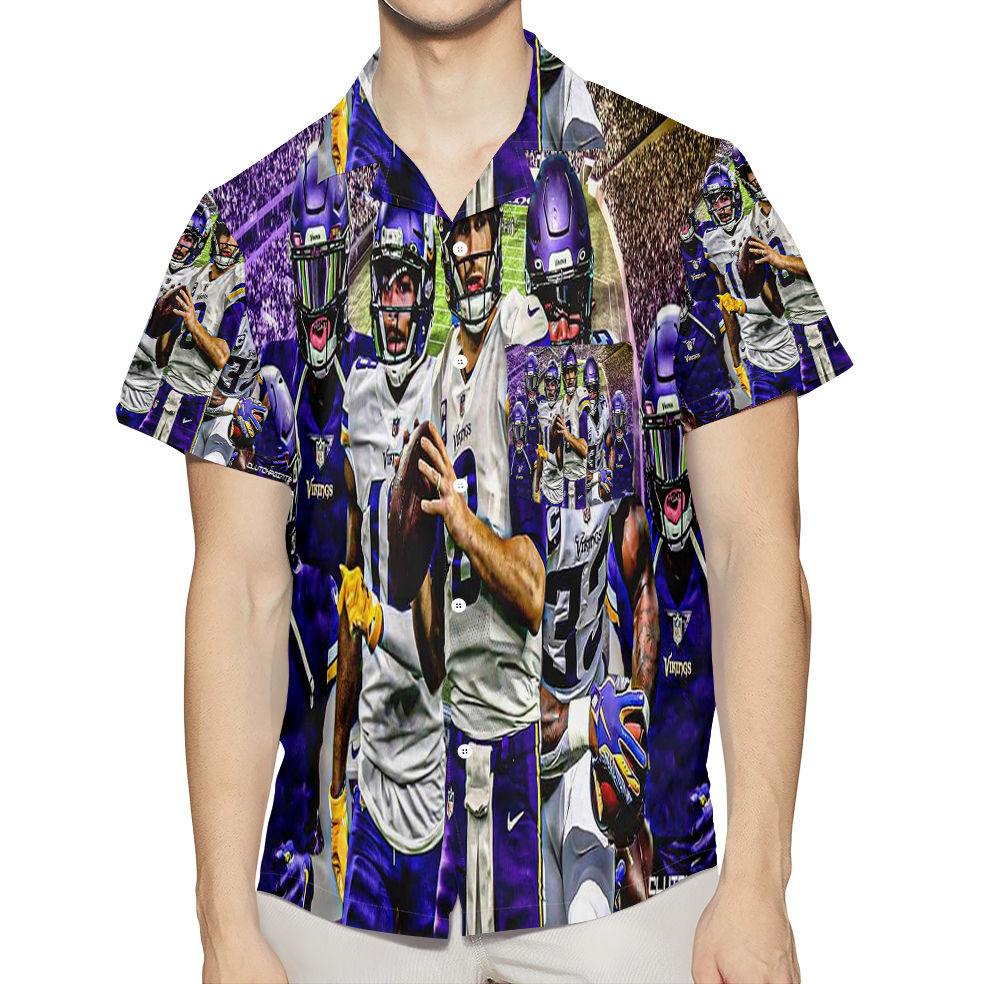 Minnesota Vikings Team V14 3D All Over Print Summer Beach Hawaiian Shirt With Pocket