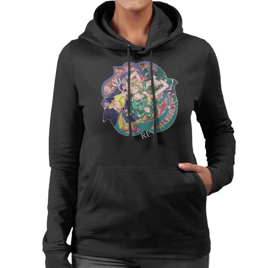 Sailor Moon Revolution Uranus And Neptune Embrace Women’s Hooded Sweatshirt