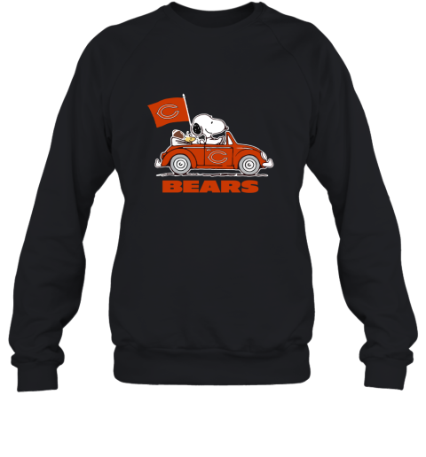 Snoopy And Woodstock Ride The Chicago Bears Car 2D Sweatshirt