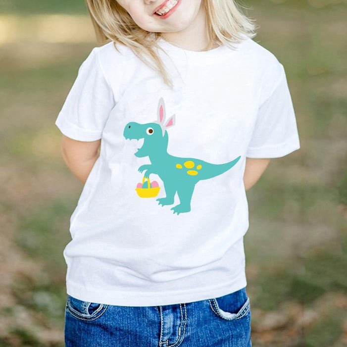 Easter Bunny Dinosaur Easter Egg Hunt Dinosaur With Bunny Ears Kid Shirt Gst