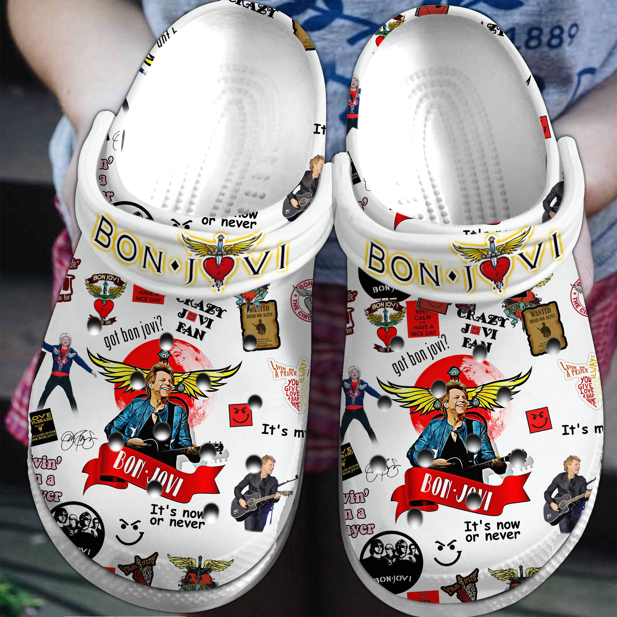 Bon Jovi Music Crocs Crocband Clogs Shoes Comfortable For Men Women and Kids 4