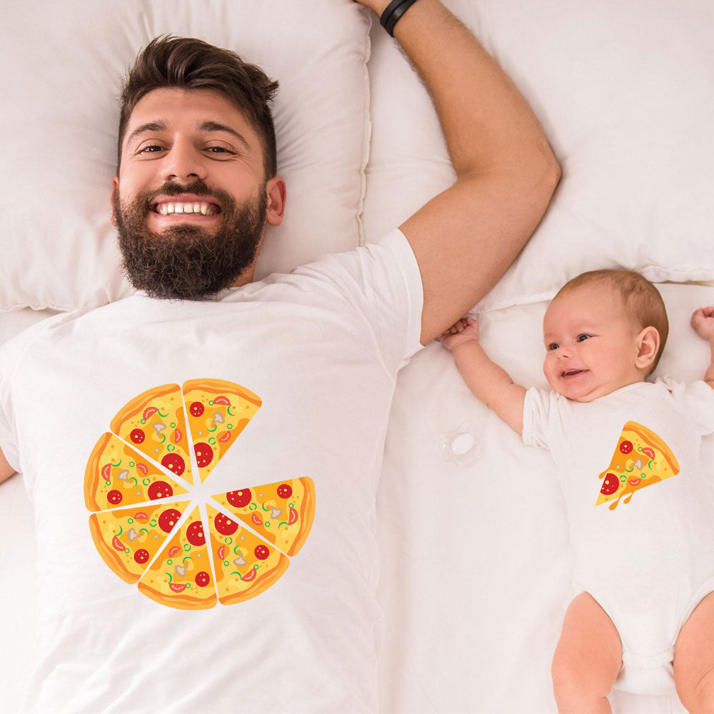 Personalized Pizza Slice Baby And Dad Bodysuit Baby And Father Matching Shirt Baby Onesie Father’S Day Gift