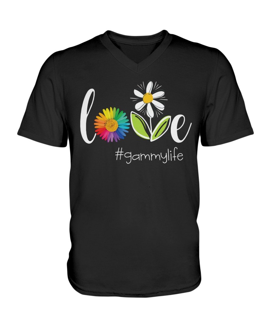 Love Gammy Life Colorful Flower V-Neck