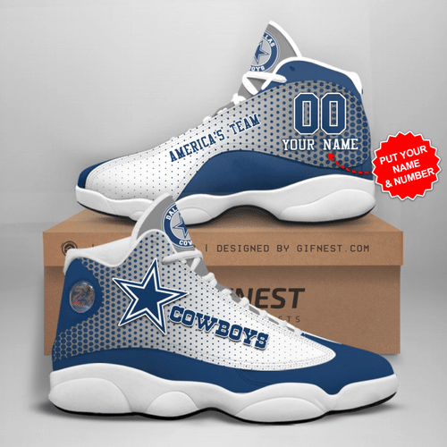 Dallas Cowboys Football Customized Air Jordan 13 Polka Dot Shoes Sport Sneakers