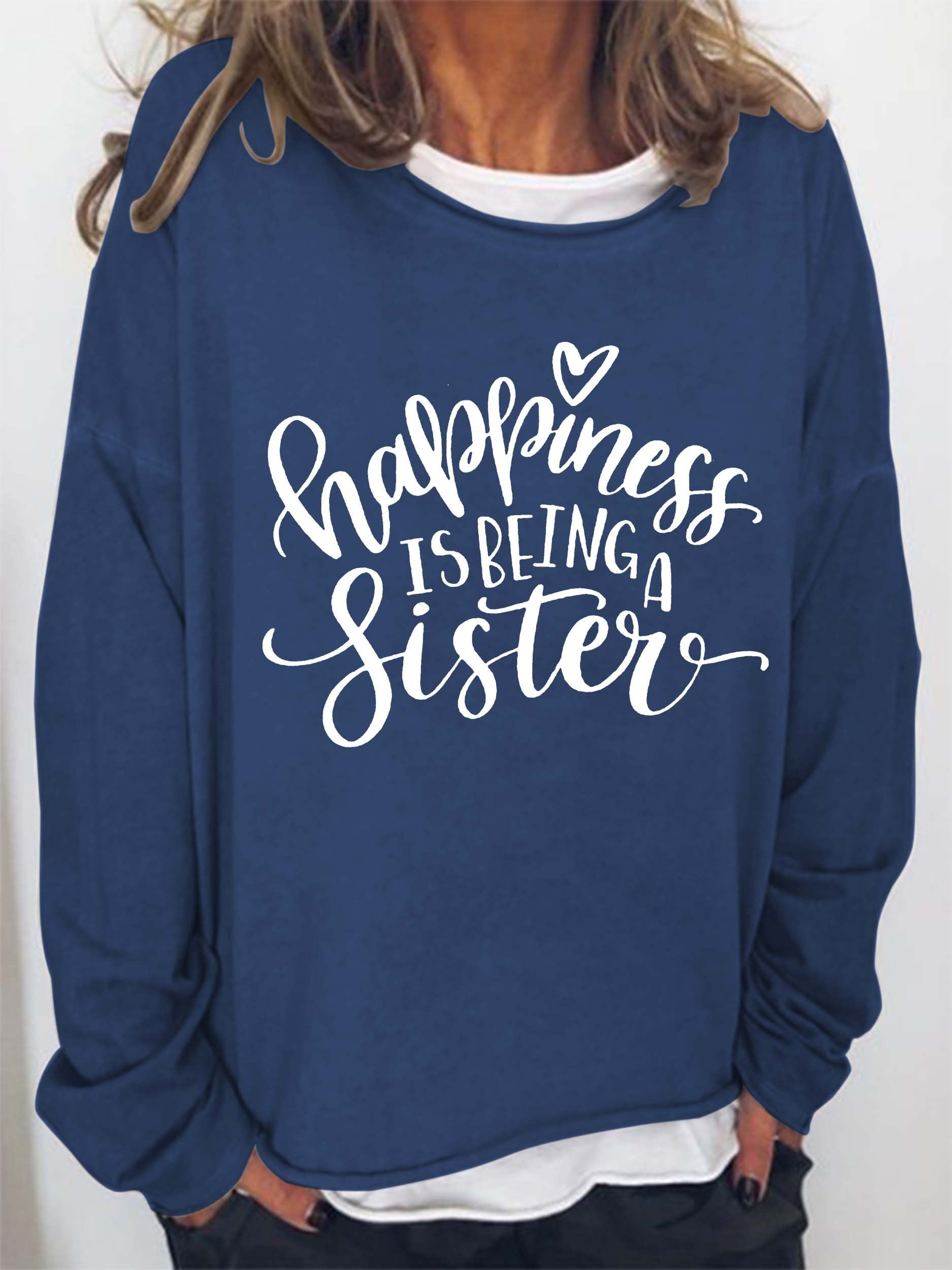 Women Happiness Is Being A Sister Long Sleeve Top