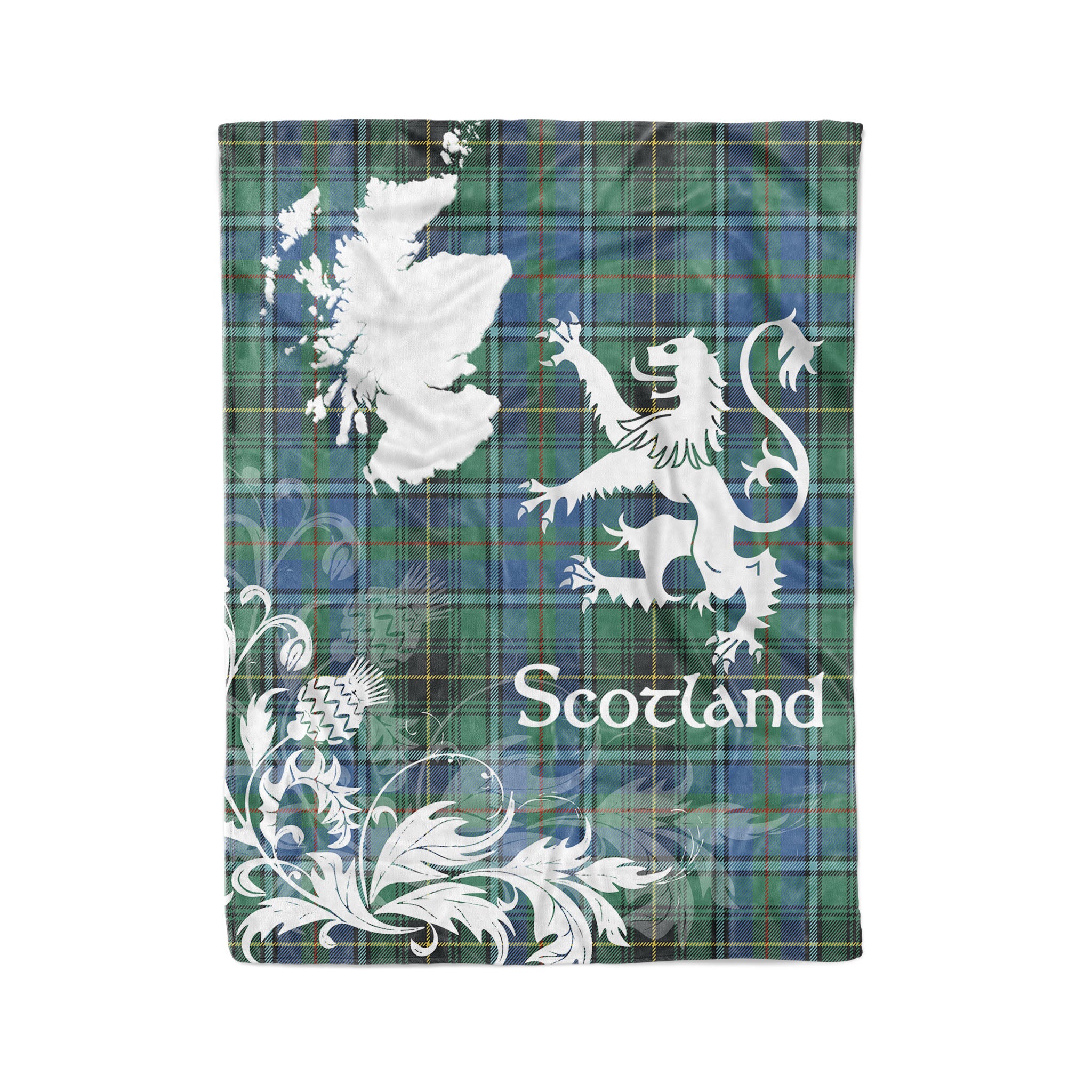 Tartan Plaid Fleece Blanket Tartan Blanket Thistle And Lion Scottish Clan Macinnes Ancient Plaid Blanket