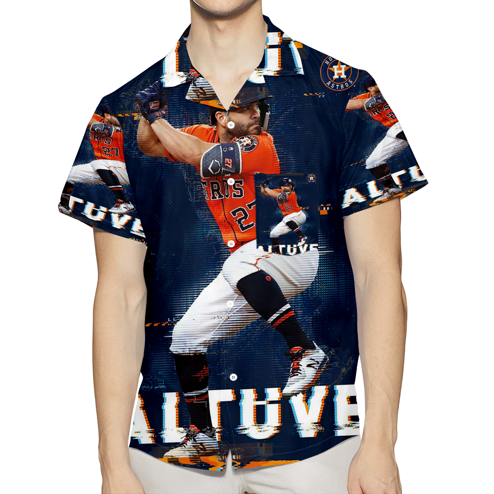 Houston Astros Jose Altuve 27 V6 3D All Over Print Summer Beach Hawaiian Shirt With Pocket