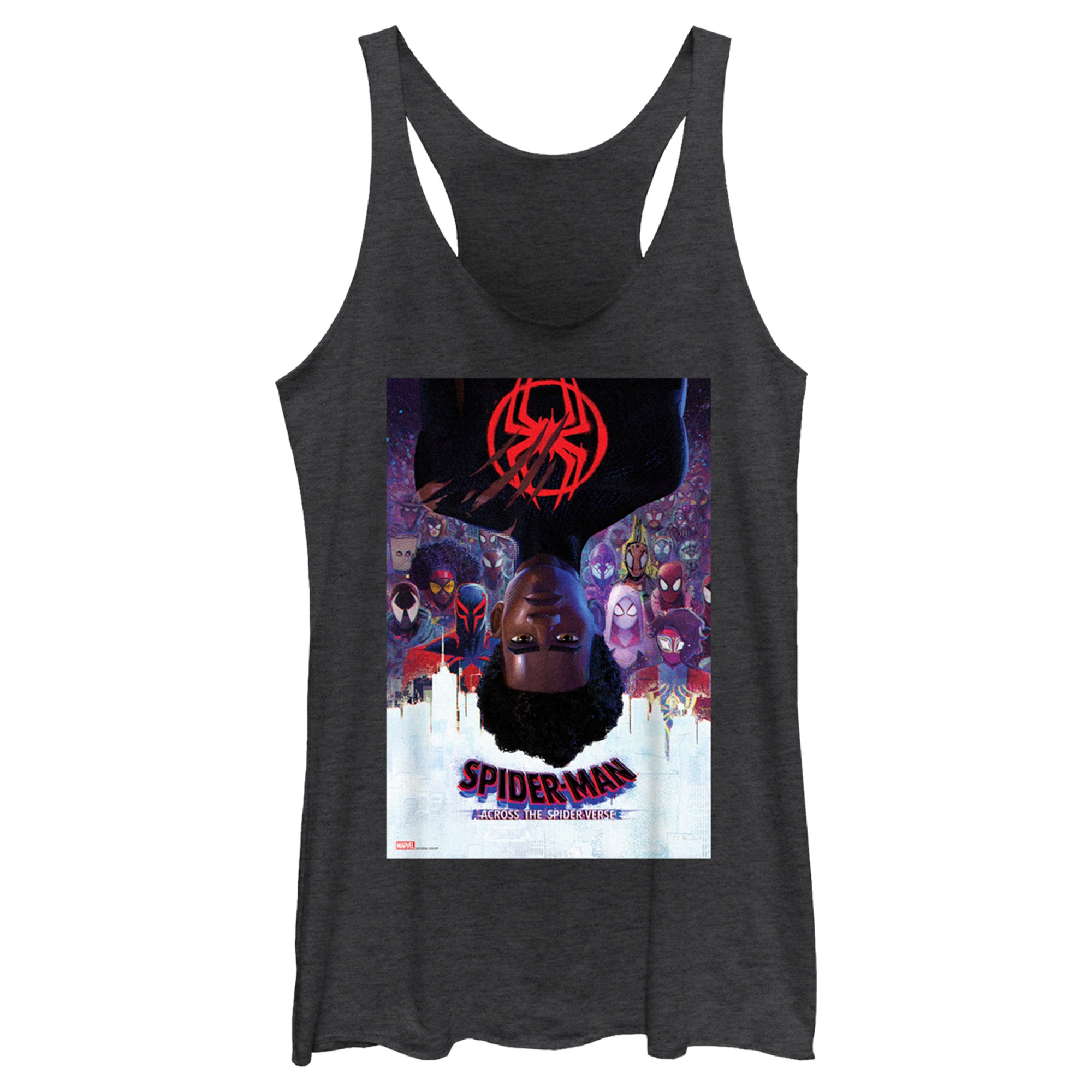 Women’S Spider-Man: Across The Spider-Verse Miles Morales Movie Poster Racerback Tank Top