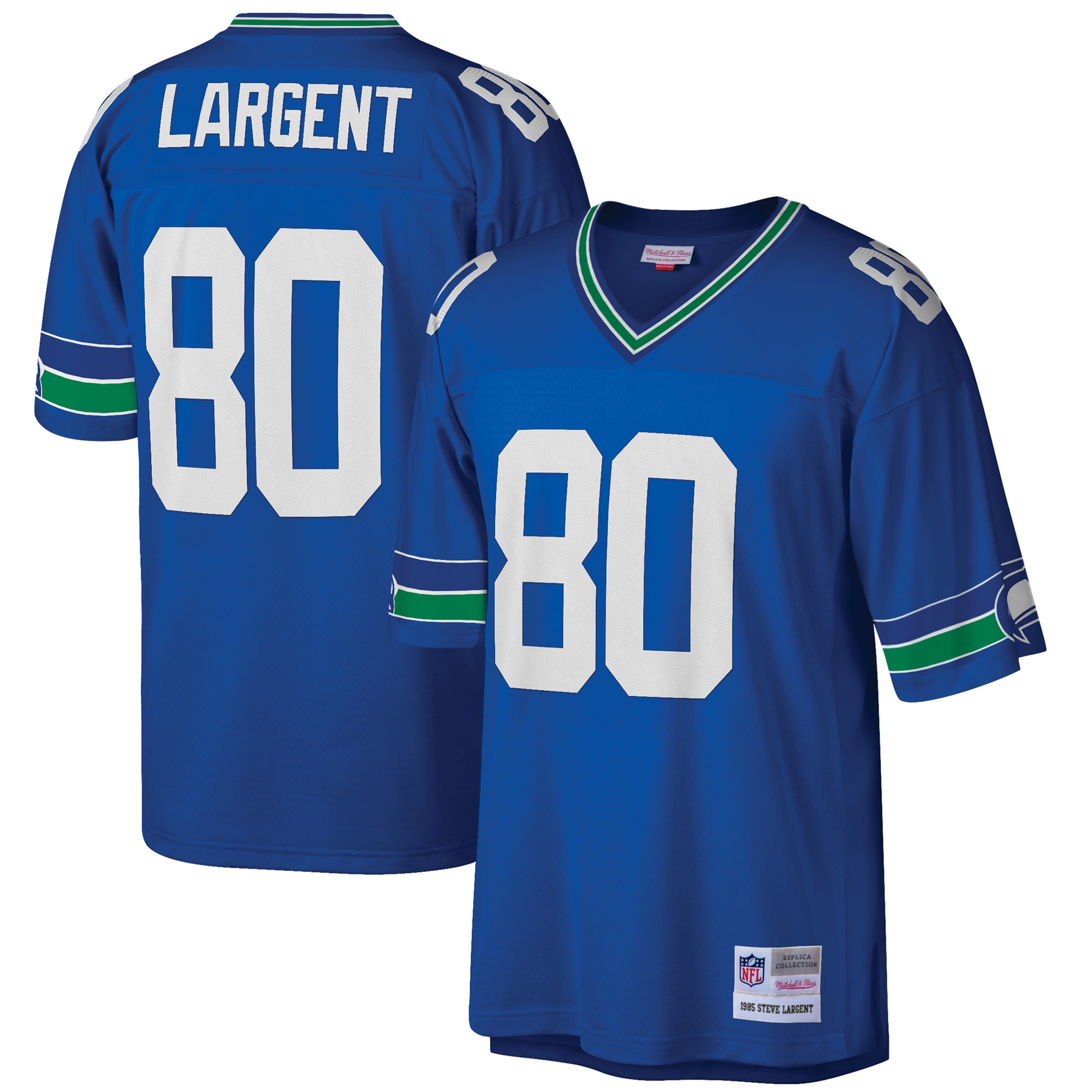 Men’s Seattle Seahawks Steve Largent Mitchell & Ness Royal Big & Tall 1985 Retired Player Jersey