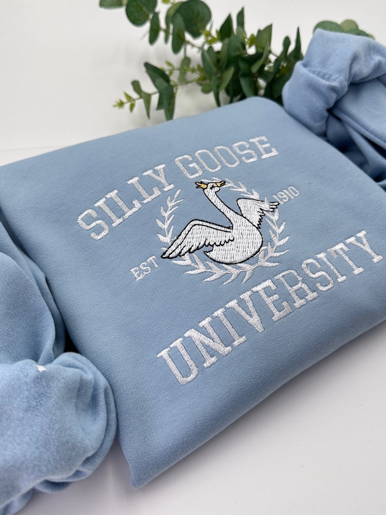 Goose University Embroidered Sweatshirt 2D Crewneck Sweatshirt All Over Print Sweatshirt For Women Sweatshirt For Men Sws2730